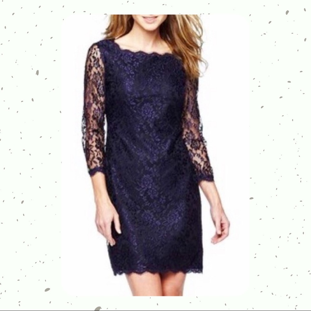 Navy Lace Dress - Size 10